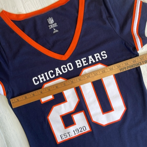 Chicago Bears Navy V-Neck T-Shirt NFL Team Apparel Sz L - Picture 4 of 8